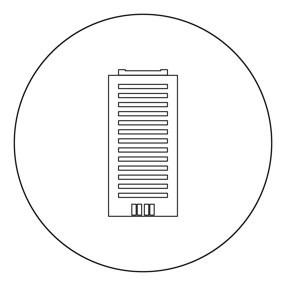 bâtiment icône couleur noire en cercle vecteur