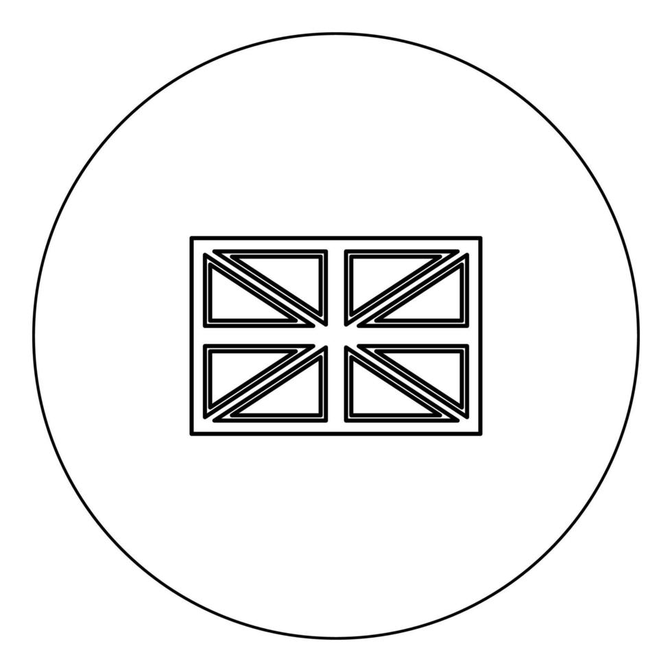 drapeau royaume uni icône noir couleur en cercle illustration vectorielle isolé vecteur