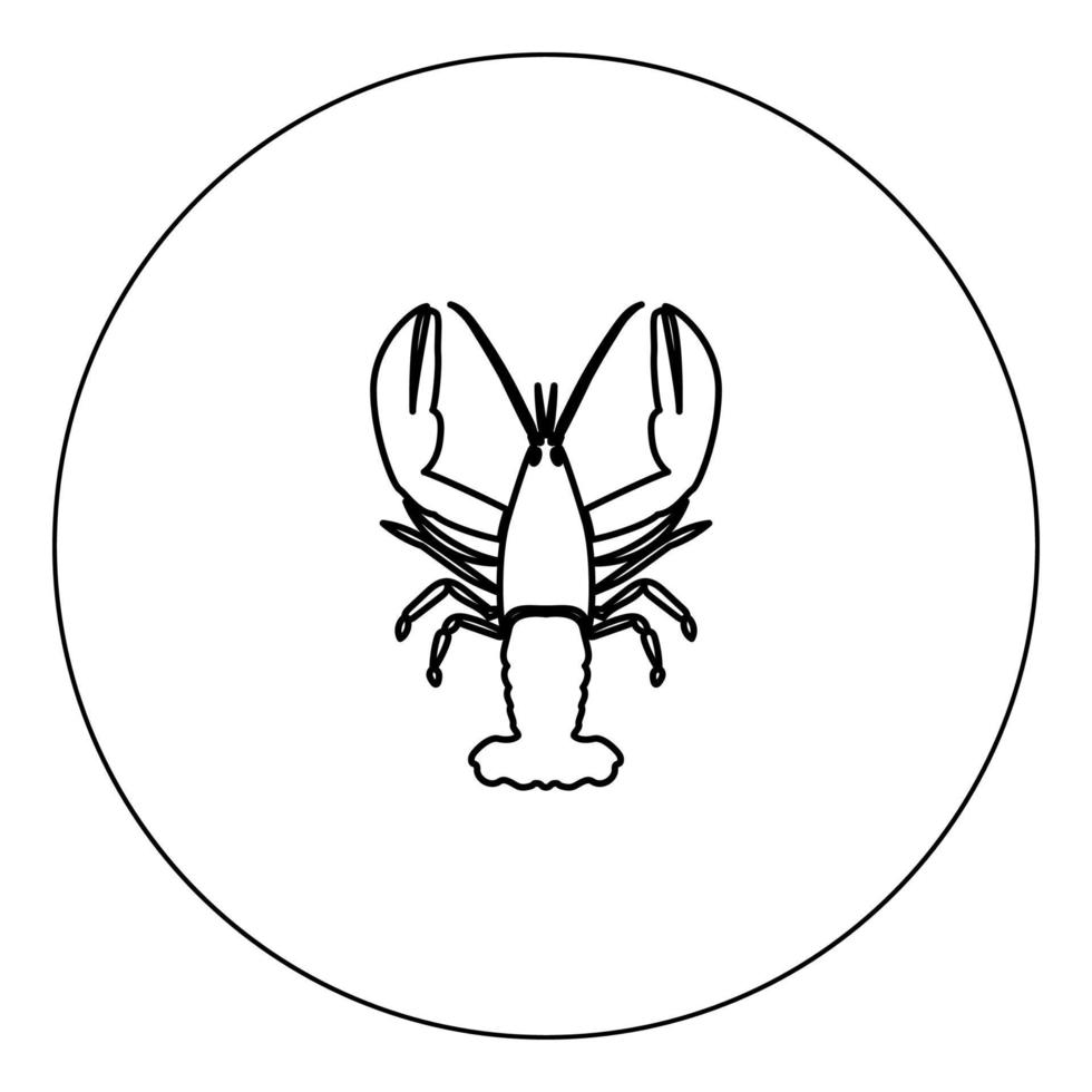 L'icône de poisson craw couleur noire en cercle vector illustration isolé