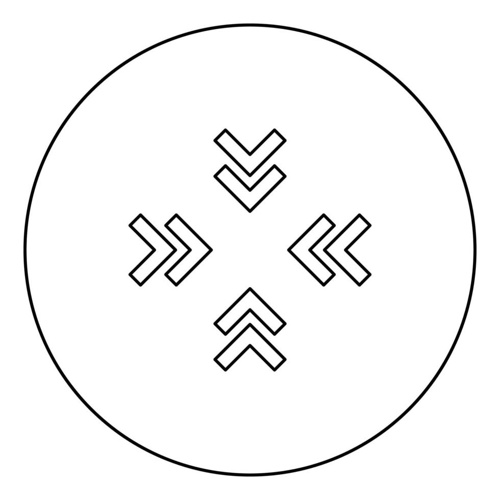 viser ou cibler à partir des flèches contour de l'icône noire dans l'image du cercle vecteur