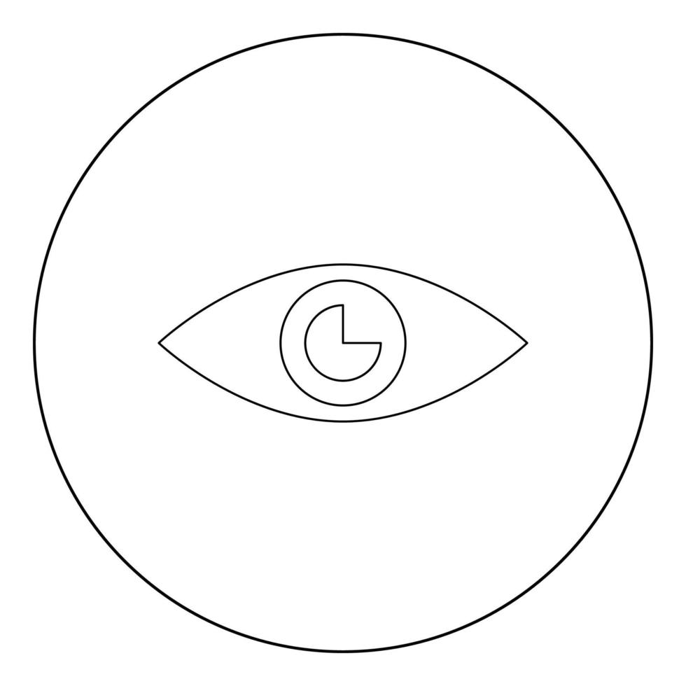 couleur noire de l'icône de l'œil en cercle ou en rond vecteur