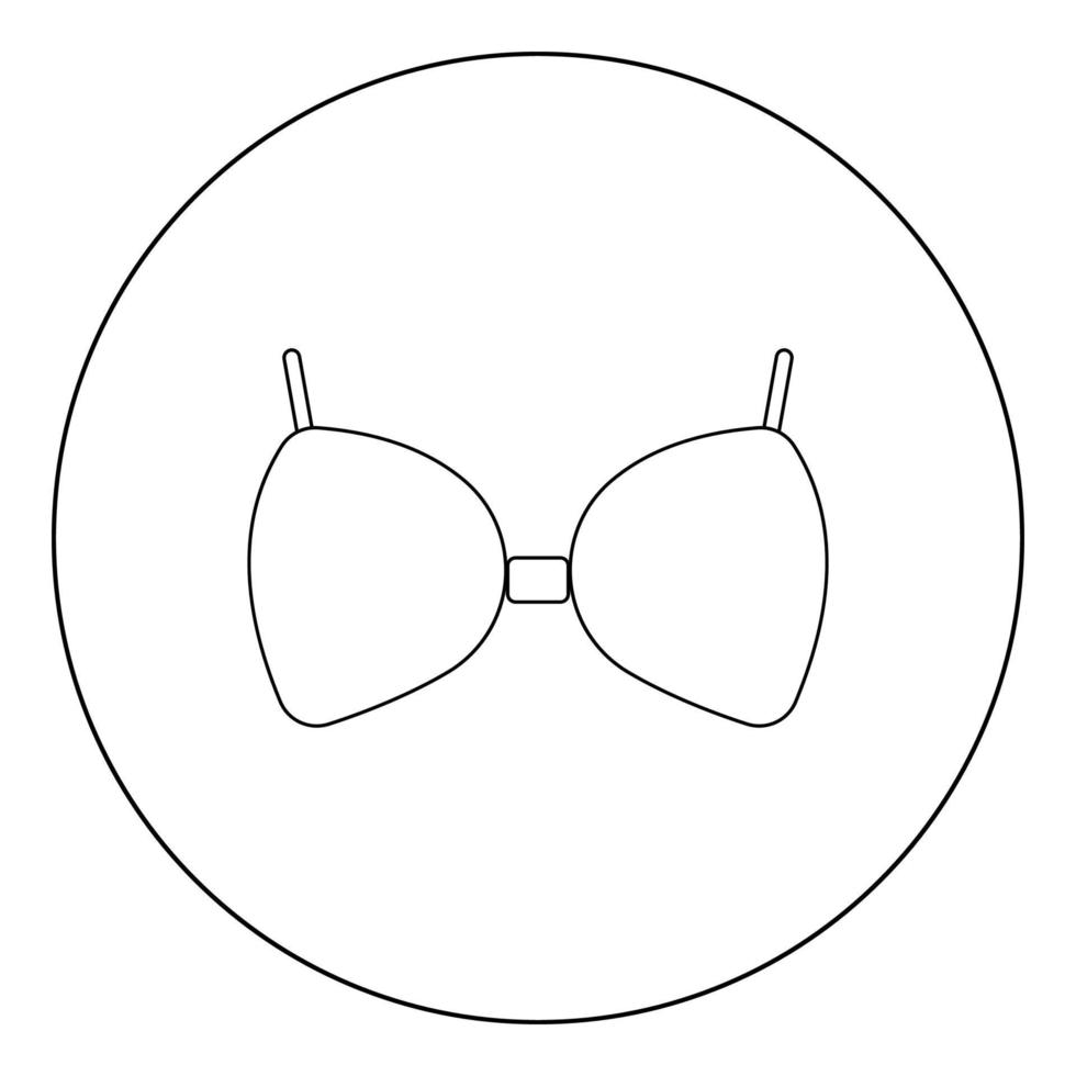 icône de soutien-gorge couleur noire en cercle ou rond vecteur
