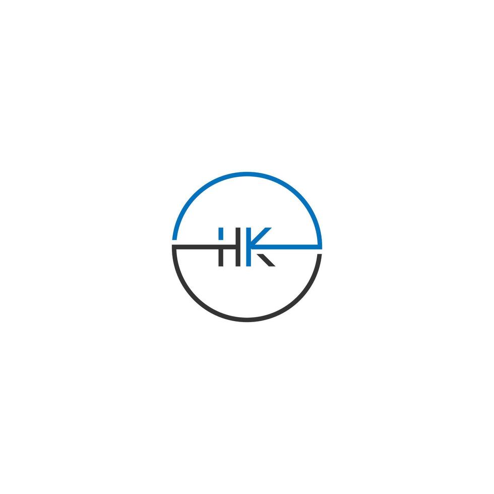 concept de conception de lettre de logo hk vecteur