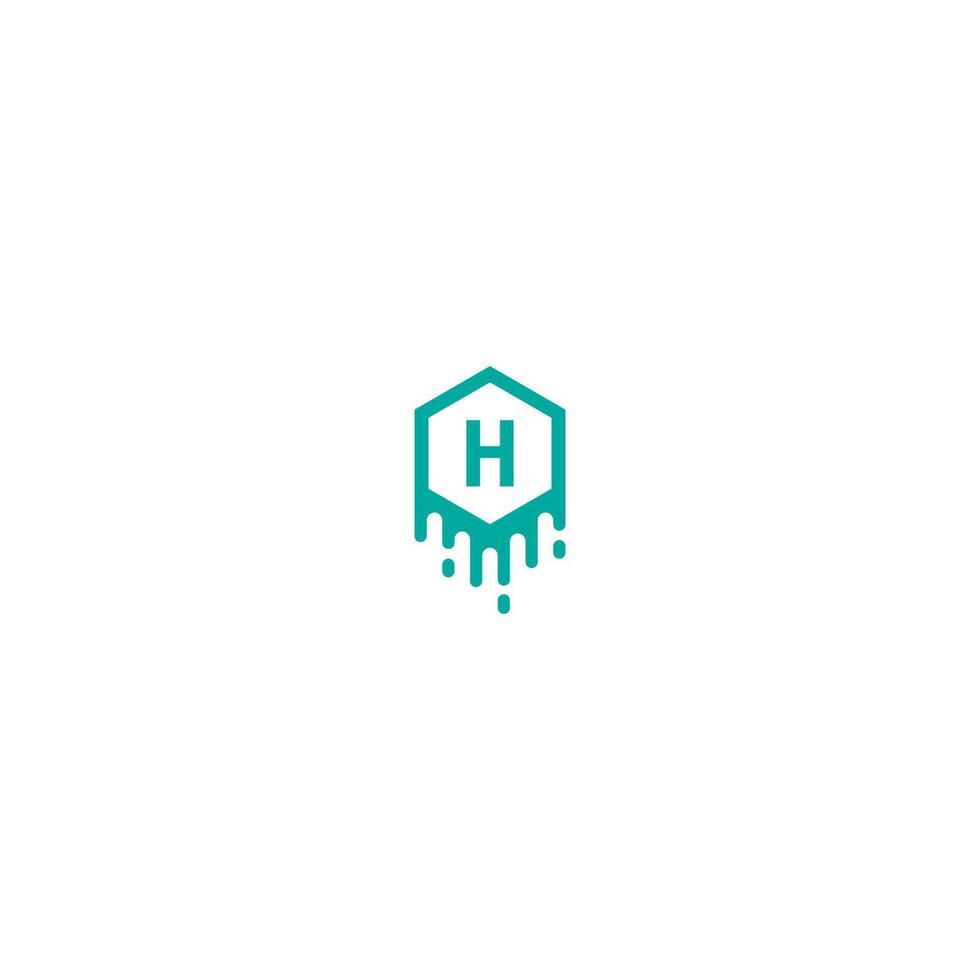 lettre h logotype dans le concept de design de couleur verte vecteur