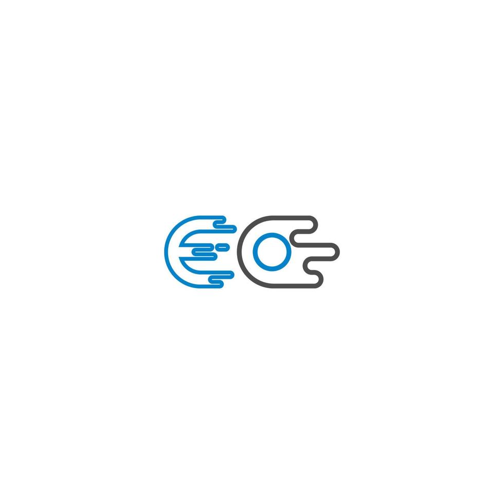 modèle d'icône de logo lettre eo vecteur