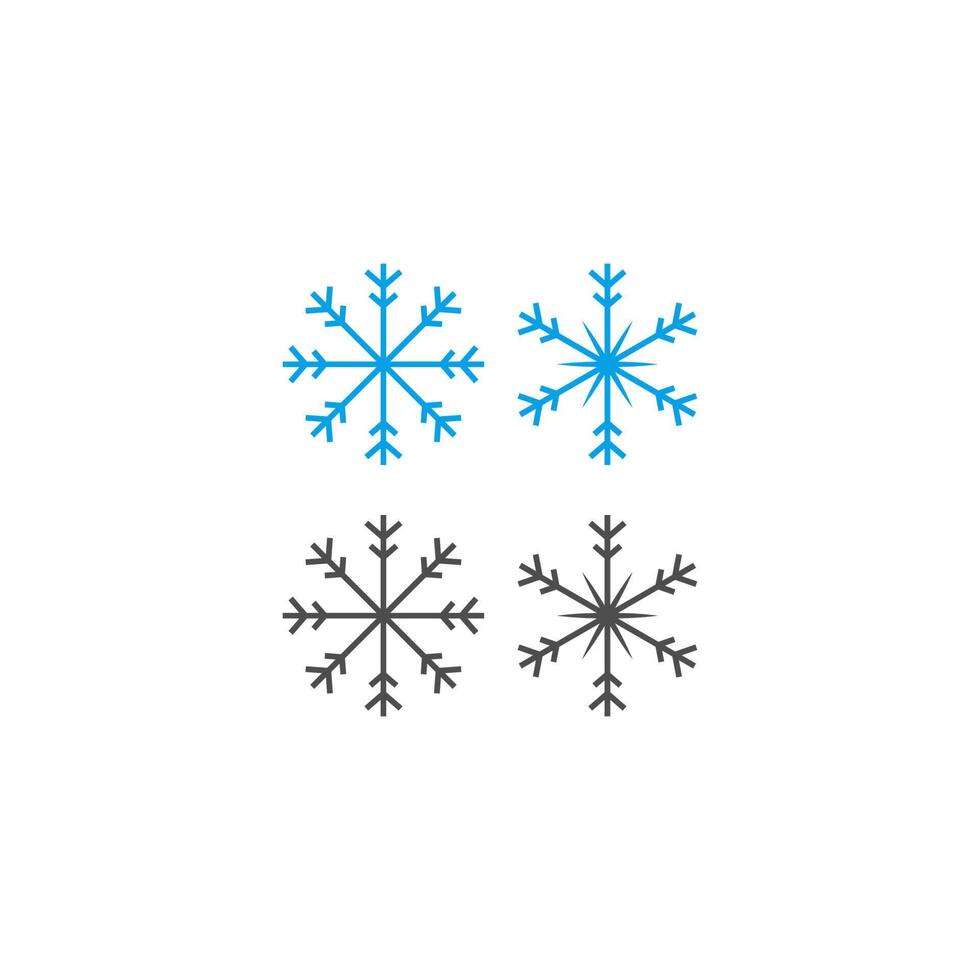 ornements de noël en forme d'icône de flocons de neige vecteur