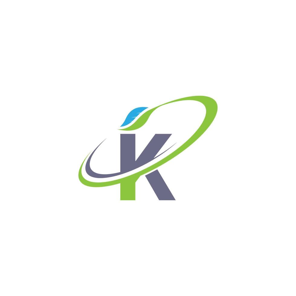 lettre k logo feuille icône design concept vecteur