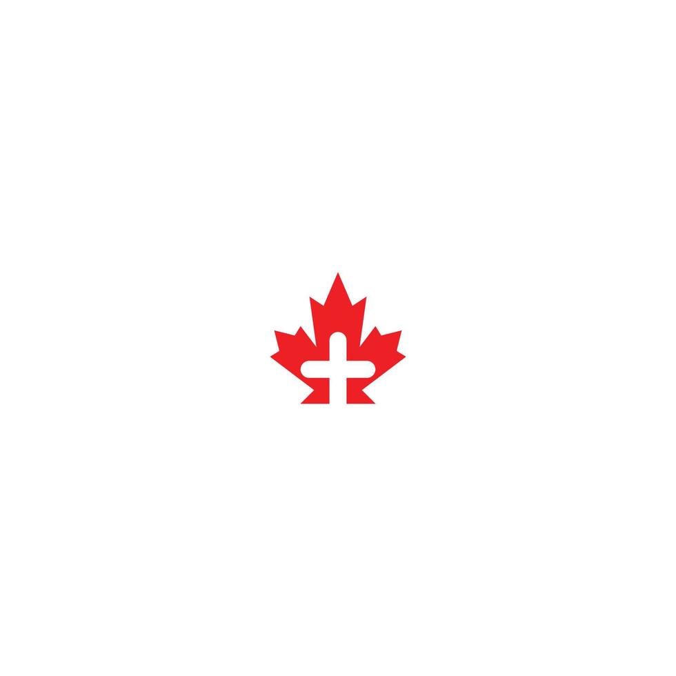 icône du logo de la pharmacie médicale feuille d'érable vecteur