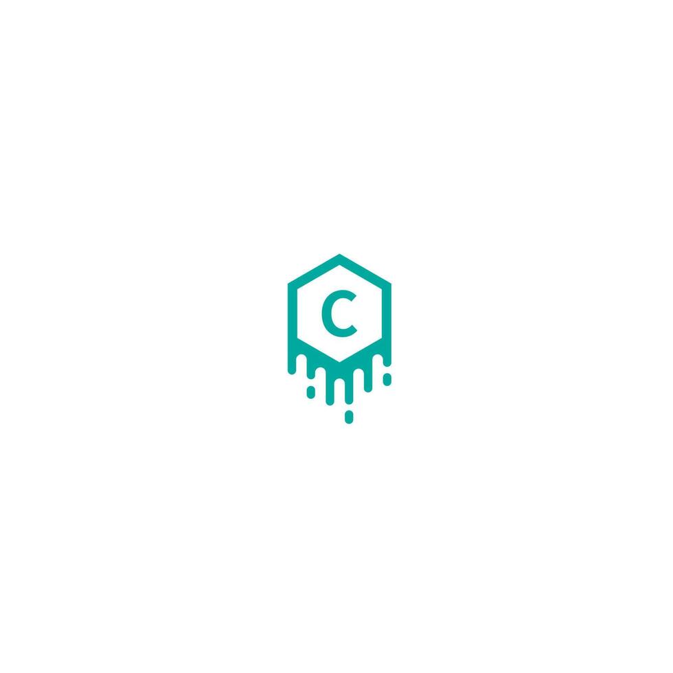 logotype de la lettre c dans le concept de design de couleur verte vecteur