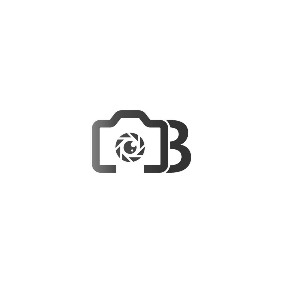 le logo de la lettre b de la photographie est combiné avec l'icône de l'appareil photo vecteur