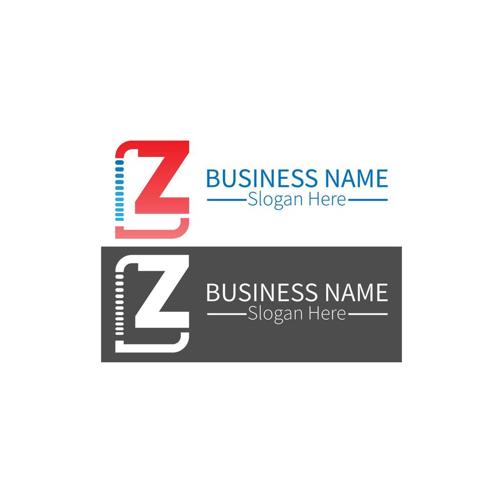 icône du logo lettre z dans la conception de carrés vecteur