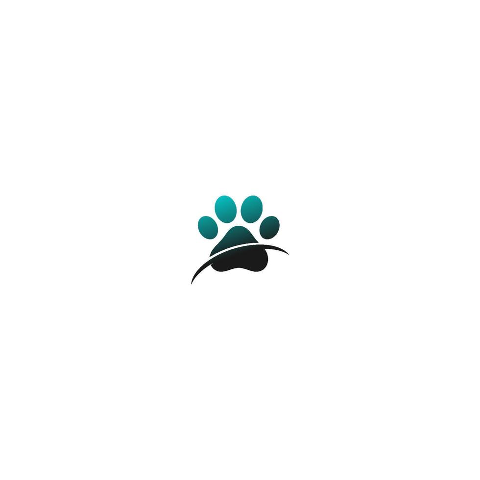 concept de conception d'icône de logo d'empreinte de chien vecteur
