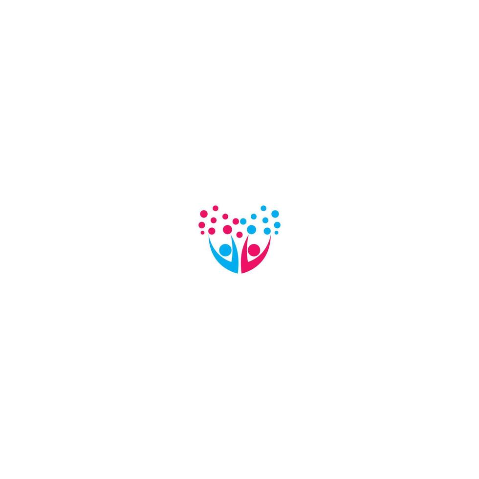 groupe communautaire, groupe de personnes, icône du logo de soins vecteur