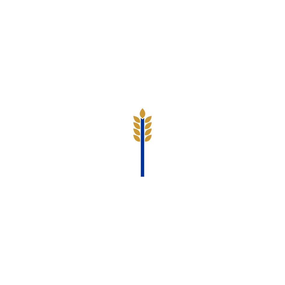 lettre i combinée avec la création de logo d'icône de blé vecteur
