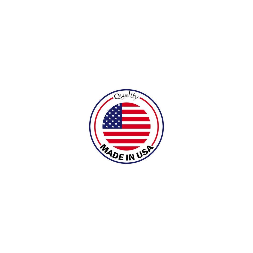 fabriqué aux états-unis, vecteur de logo d'icône de drapeau américain