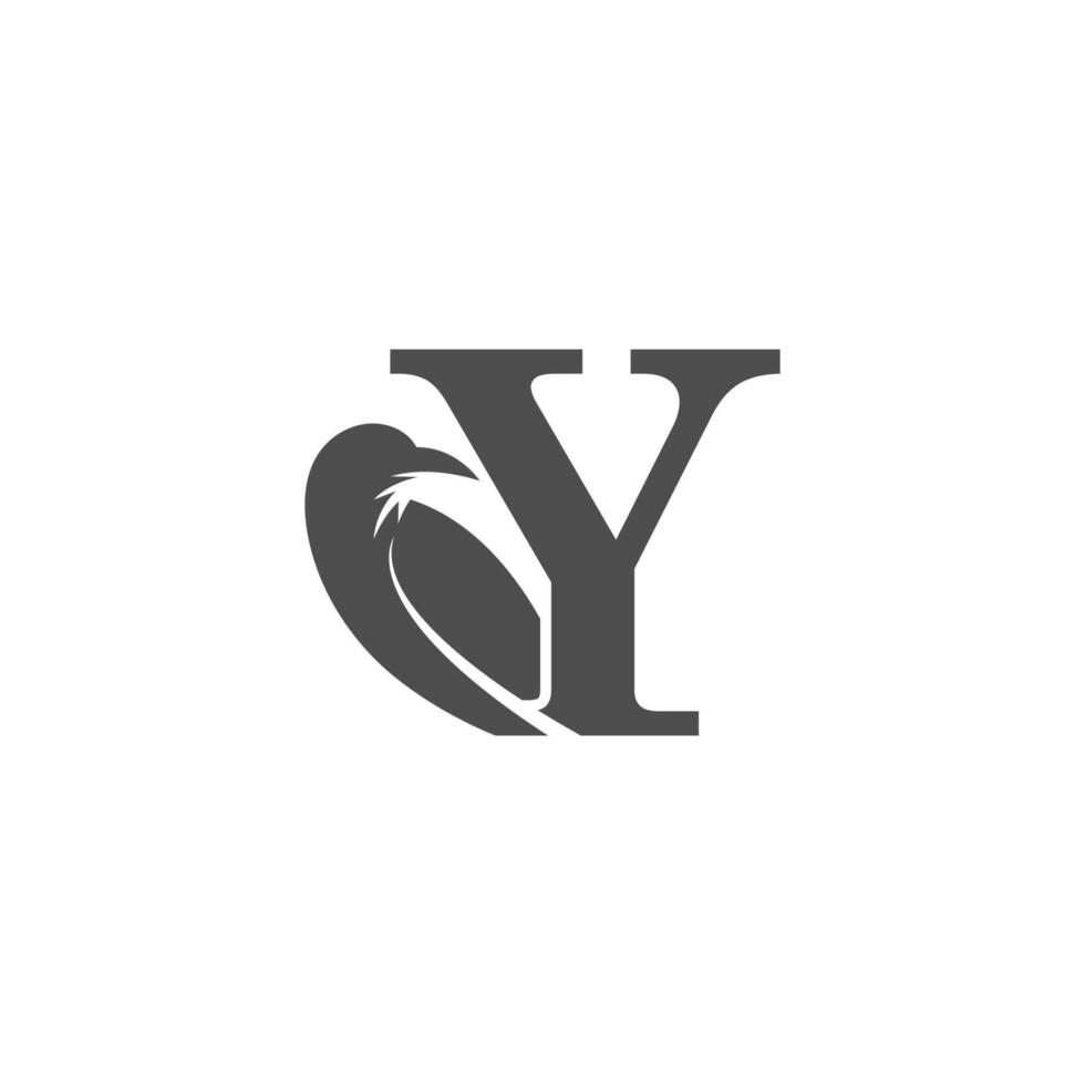 création de logo icône combinaison lettre y et corbeau vecteur