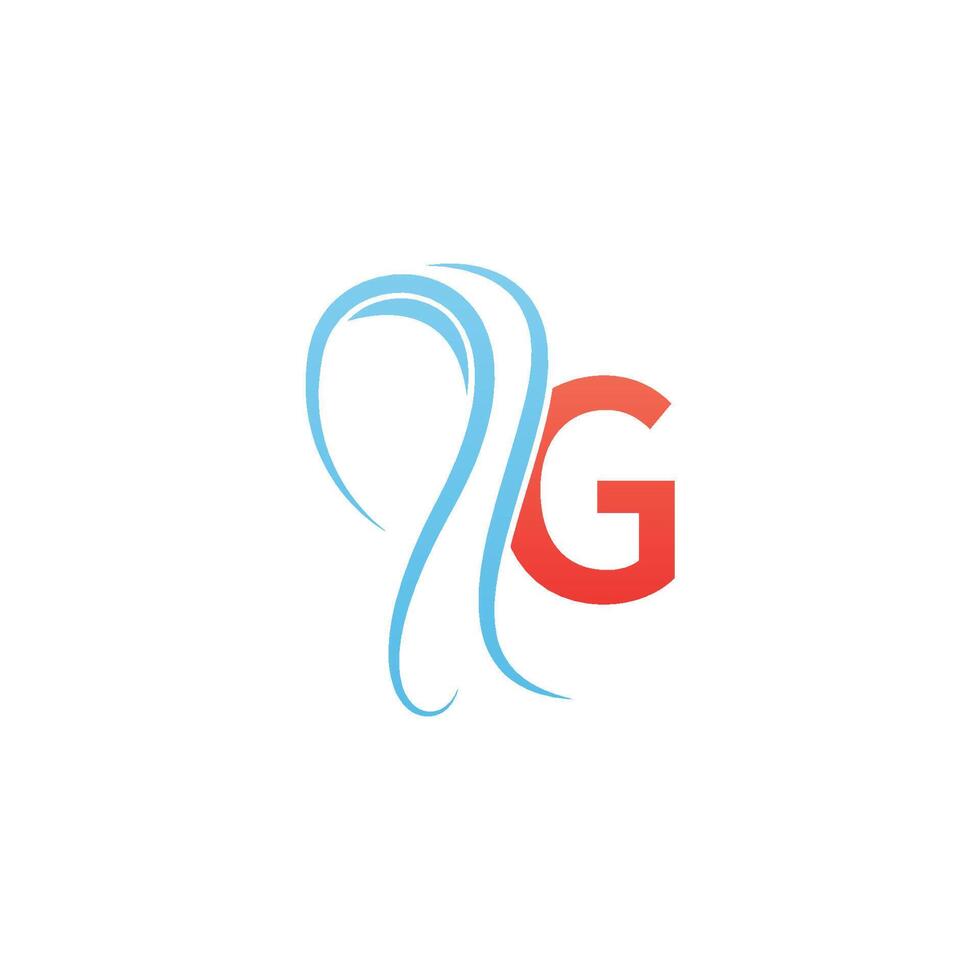 logo d'icône de lettre g combiné avec la conception d'icône de hijab vecteur