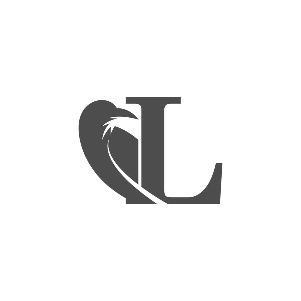 création de logo icône combinaison lettre l et corbeau vecteur