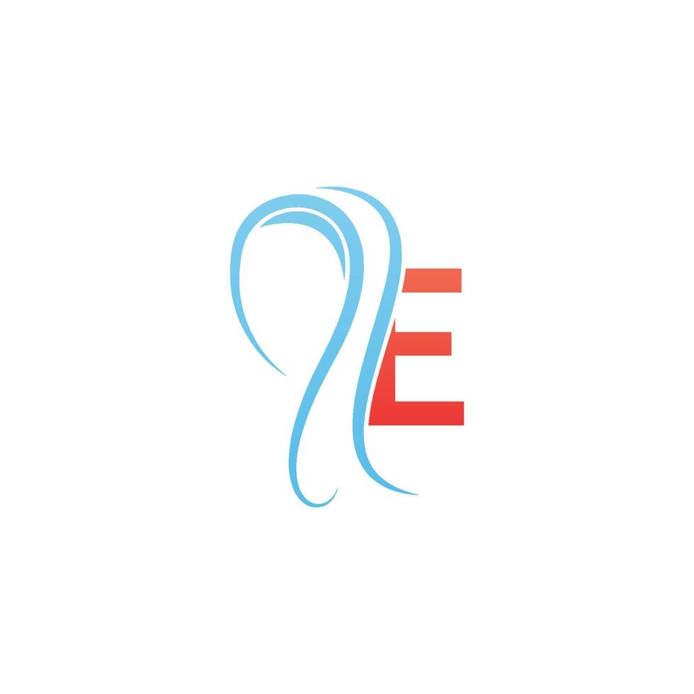 logo d'icône de lettre e combiné avec la conception d'icône de hijab vecteur