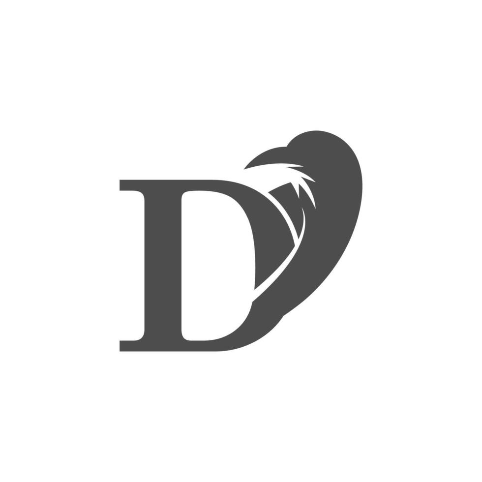 création de logo icône combinaison lettre d et corbeau vecteur