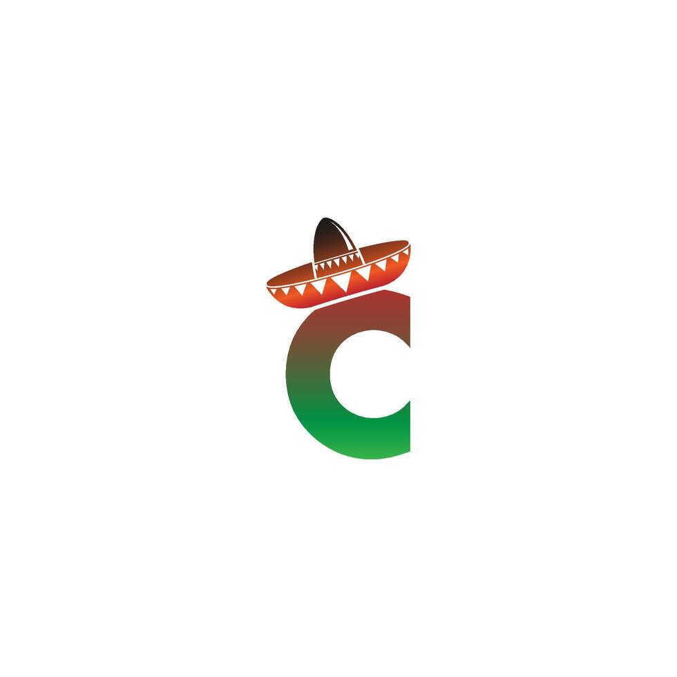 conception de concept de chapeau mexicain lettre c vecteur