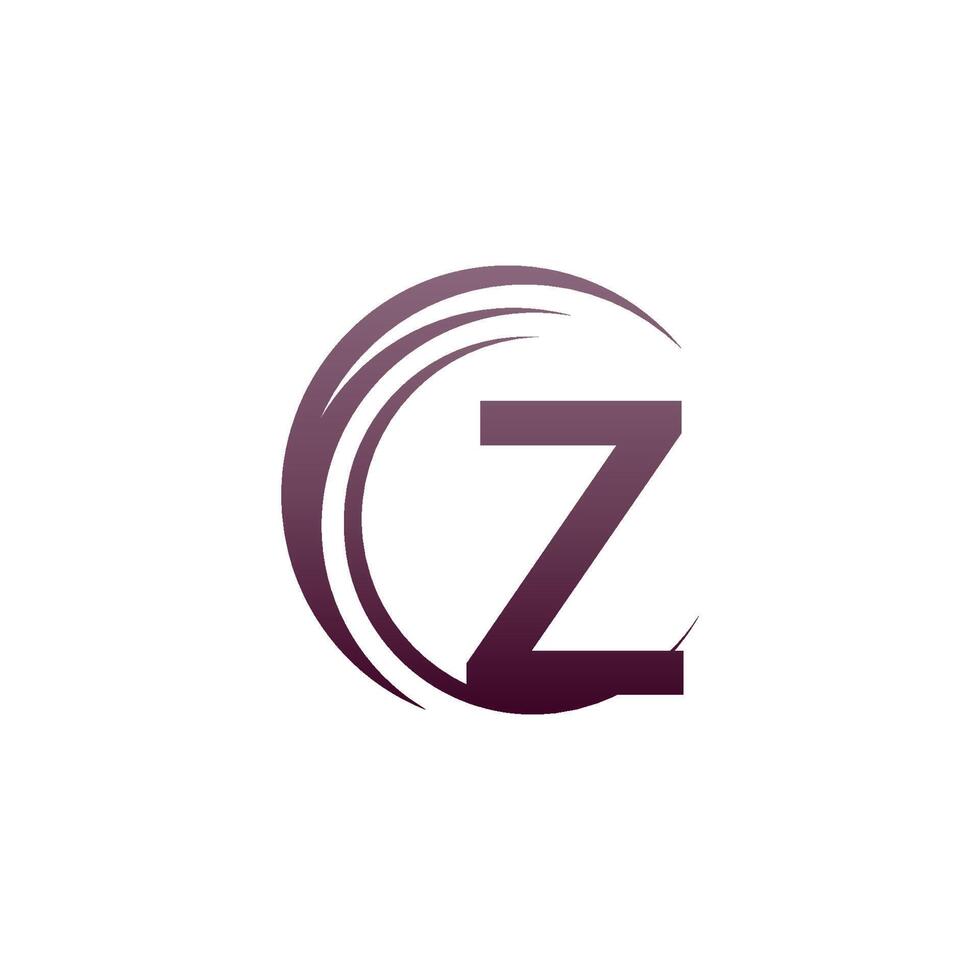 vague cercle lettre z logo icône création vecteur