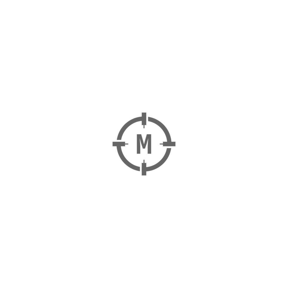 cercle moderne tourné minimaliste m logo lettre design créatif vecteur