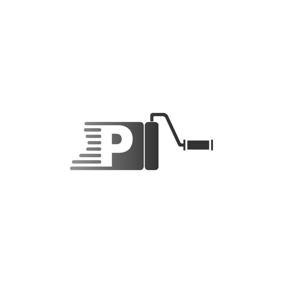 peinture logo lettre p design vecteur