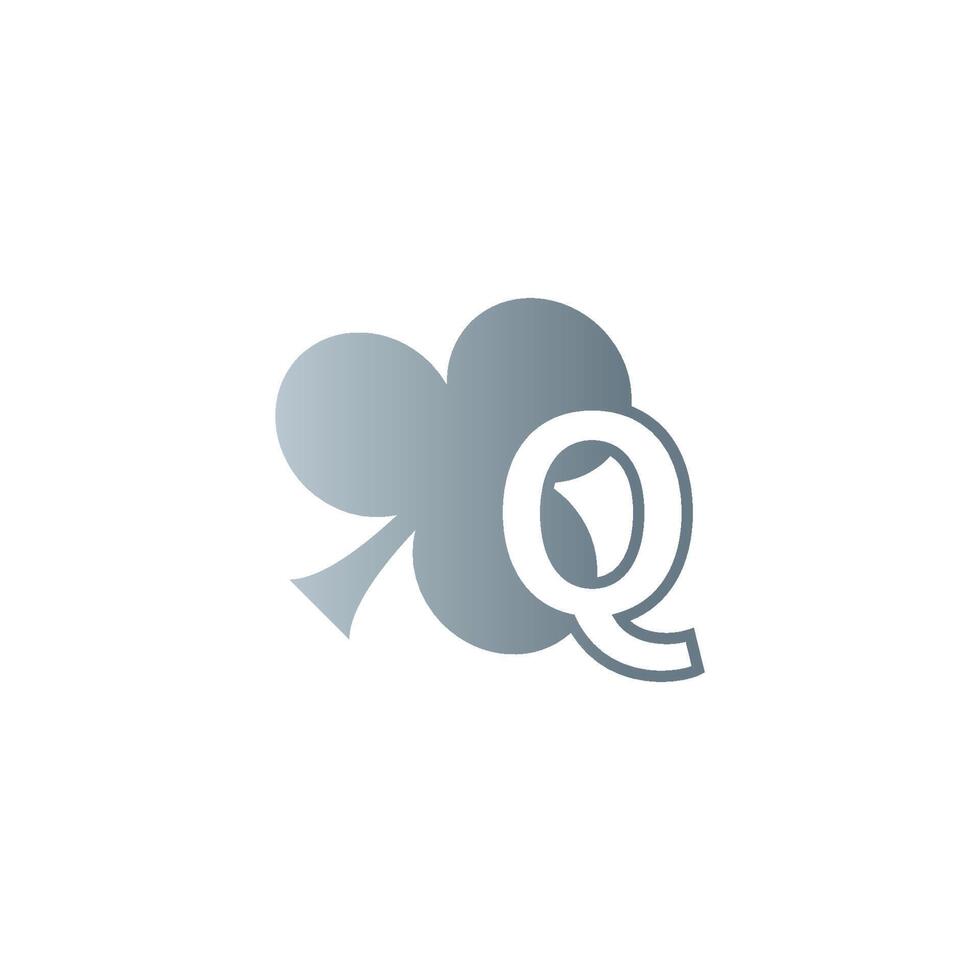 logo lettre q combiné avec un design d'icône de trèfle vecteur
