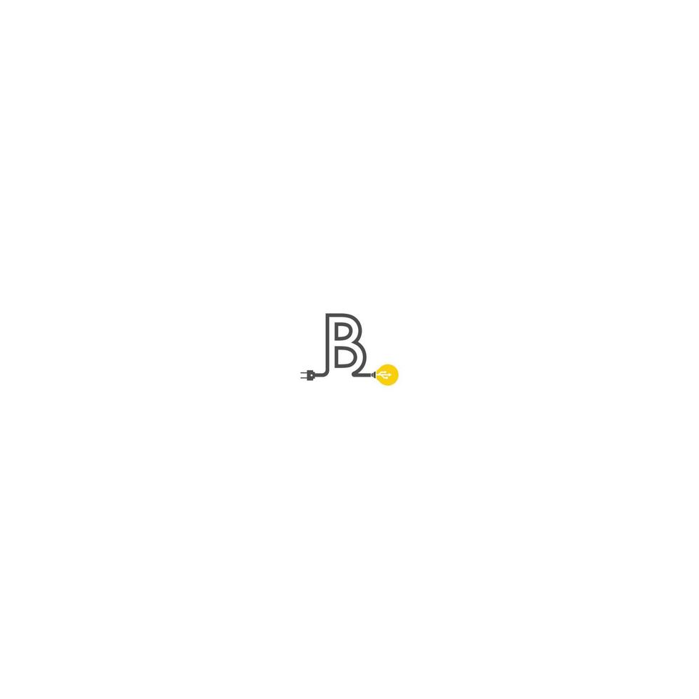 lettre b et lampe, logo bulbe vecteur