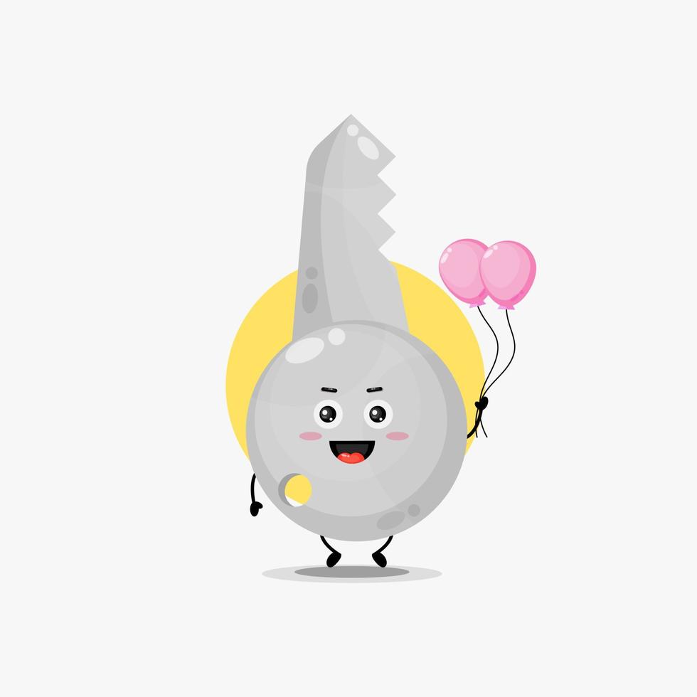 illustration d'un personnage clé mignon portant un ballon vecteur