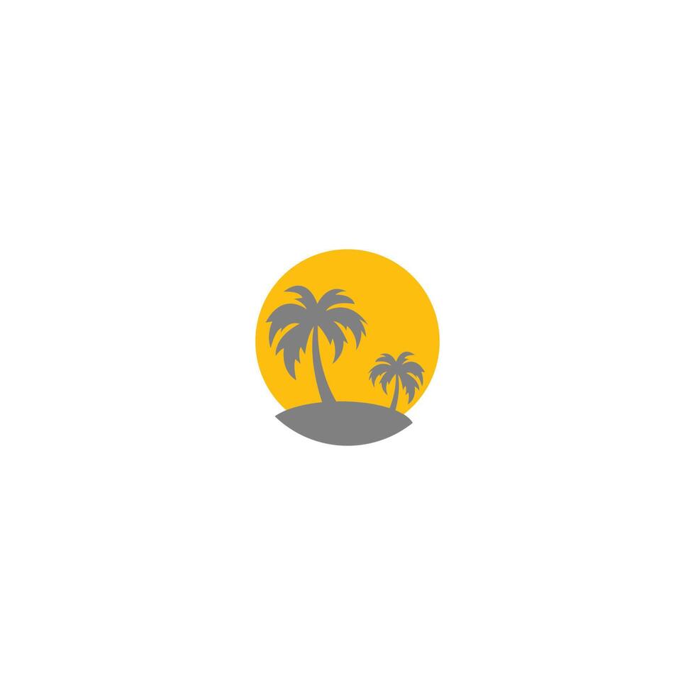 plage de palmiers, concept de logo de vitamine vecteur