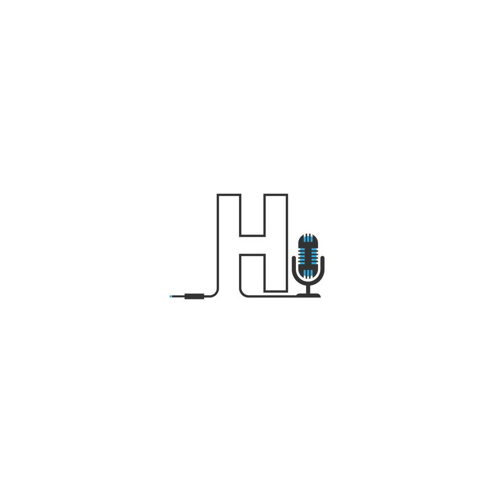 lettre h et logo podcast vecteur