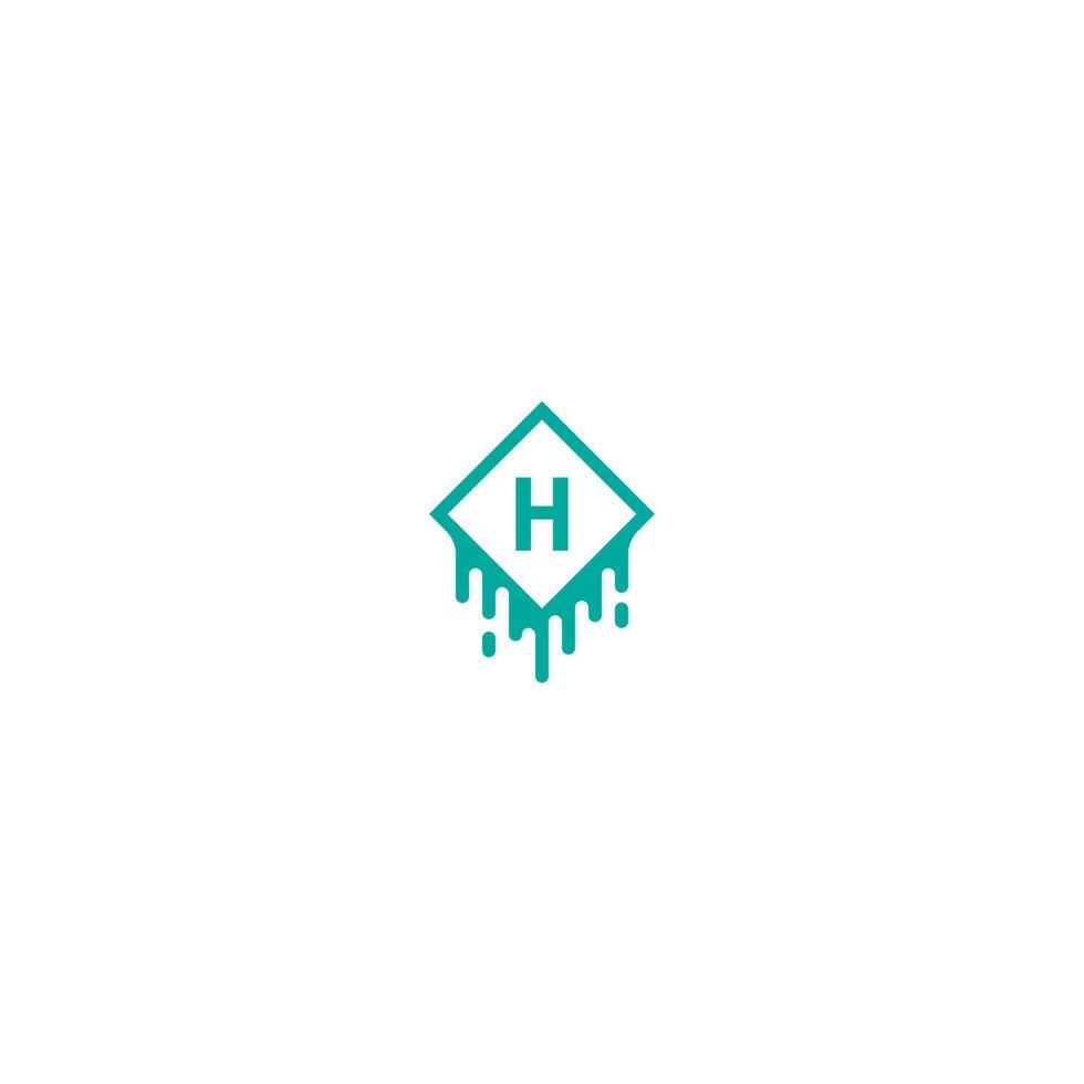 lettre h logotype dans le concept de design de couleur verte vecteur