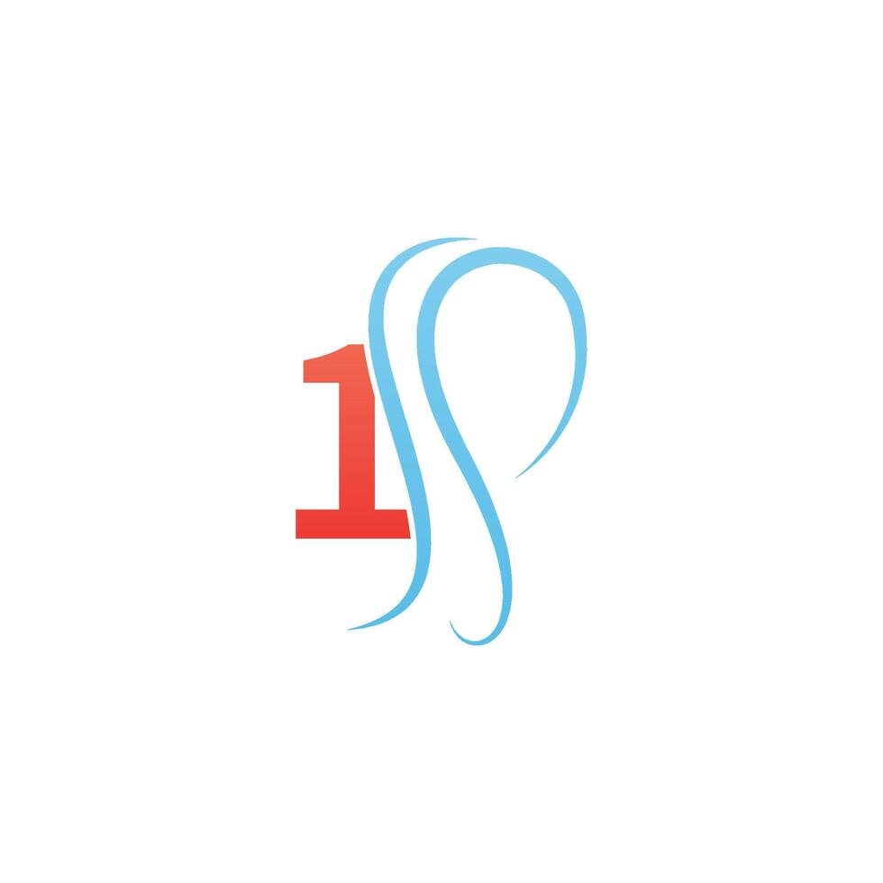 logo de l'icône numéro 1 combiné avec la conception de l'icône du hijab vecteur
