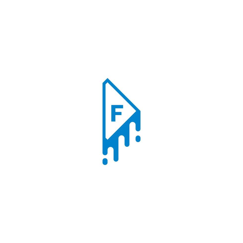 logotype de la lettre f dans le concept de design de couleur bleue vecteur