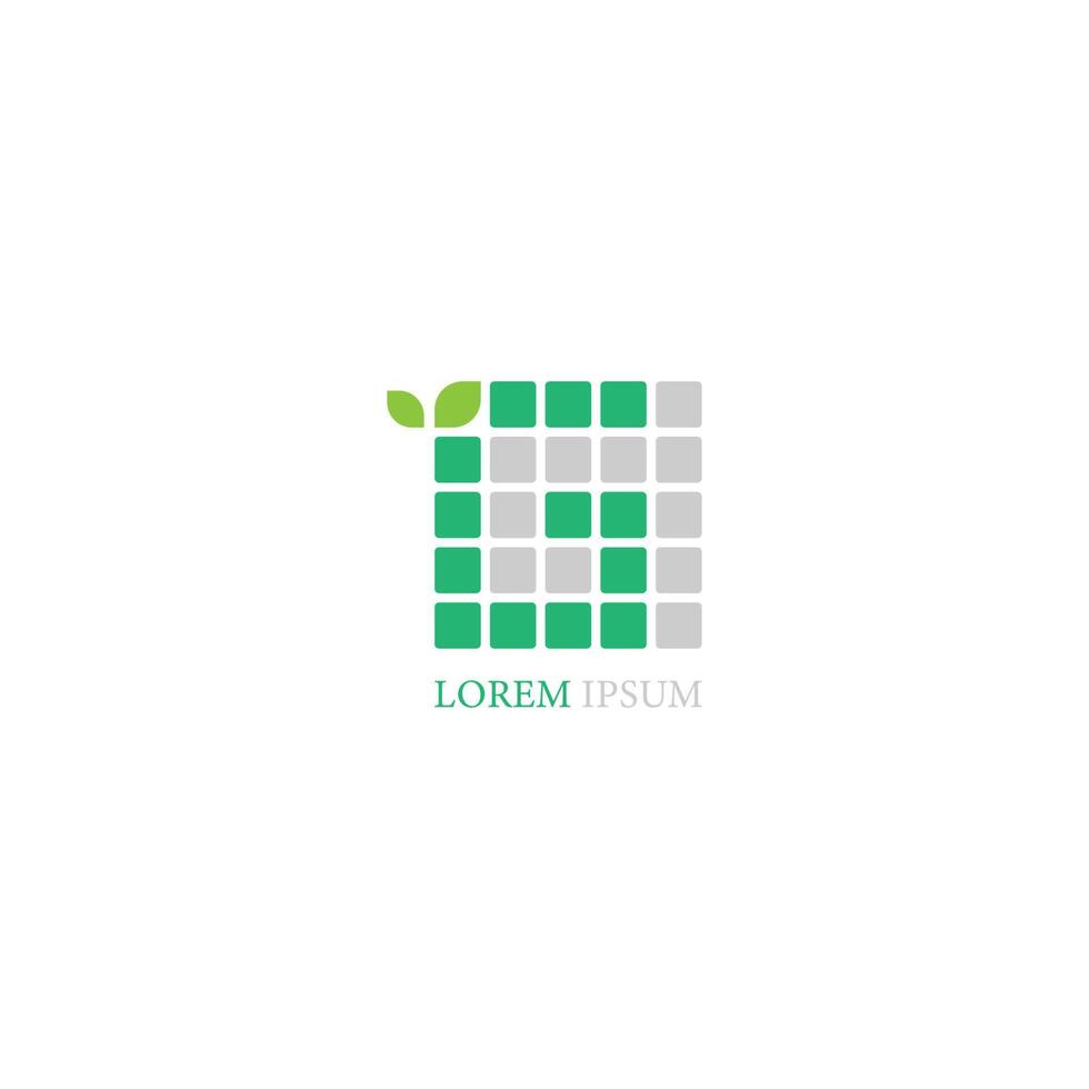 icône du logo lettre g avec des feuilles sur la conception de carrés vecteur