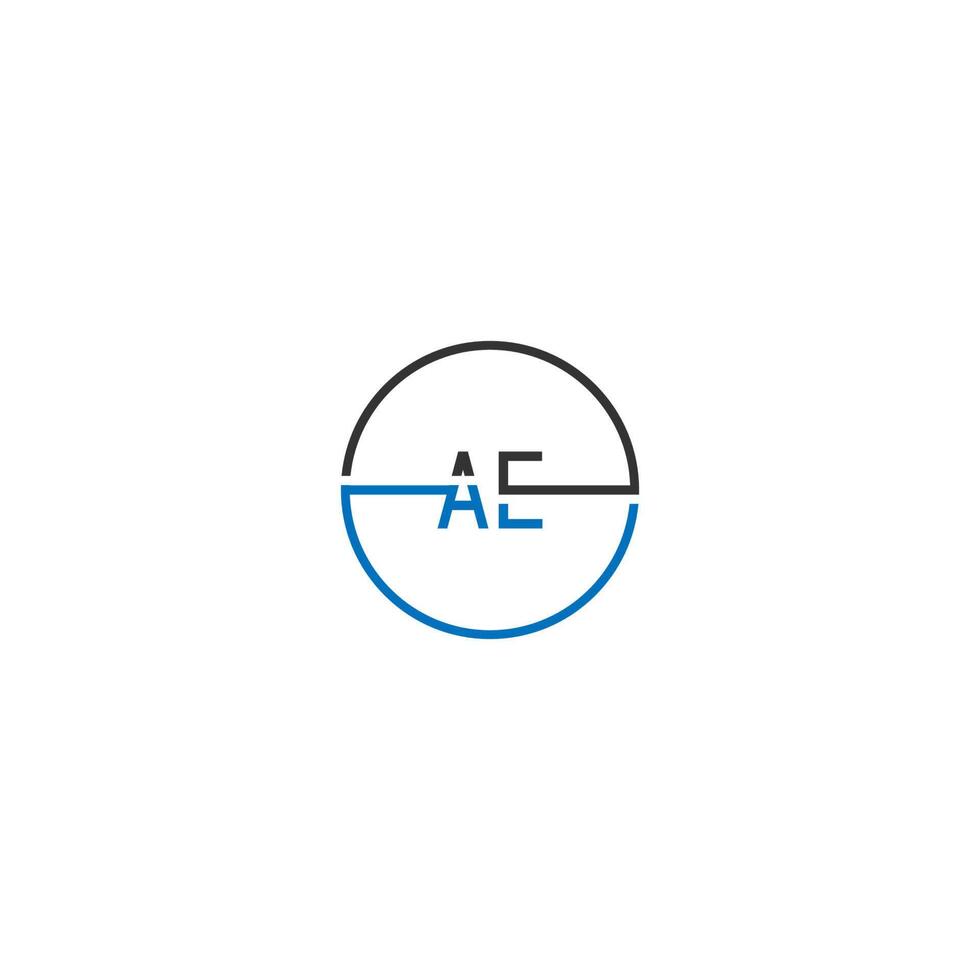 concept de conception de lettre logo ae vecteur