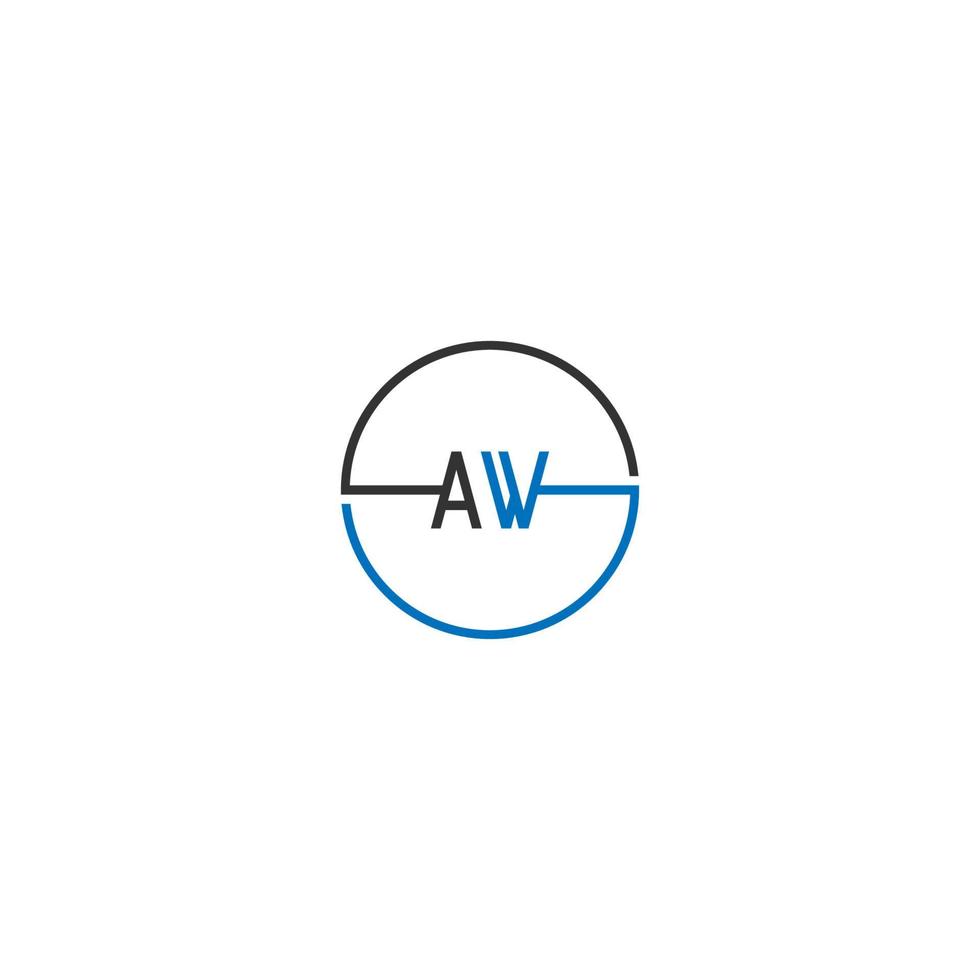 concept de conception de lettre logo aw vecteur