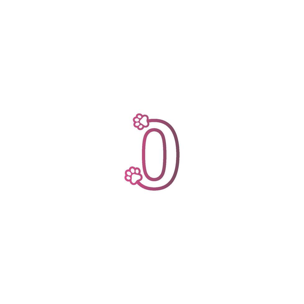 lettre o logo design concept d'empreintes de chien vecteur
