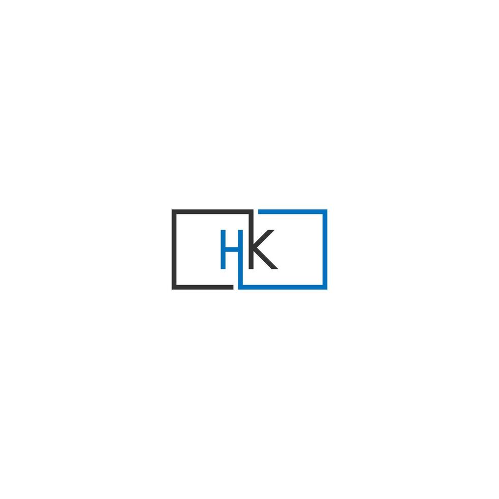 concept de conception de lettre de logo hk vecteur