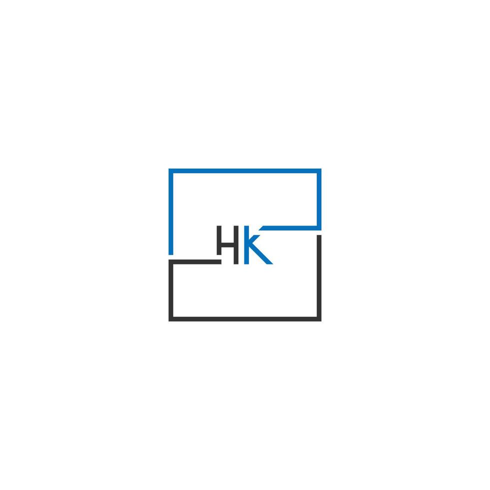 concept de conception de lettre de logo hk vecteur