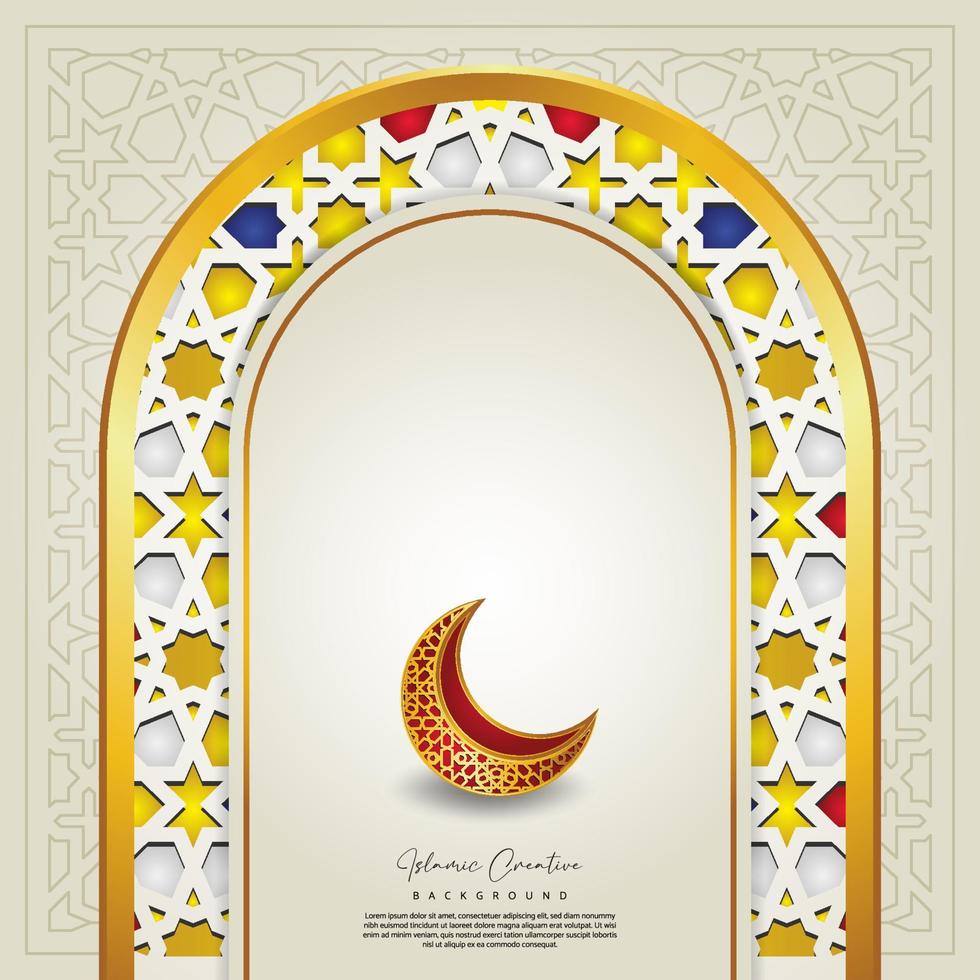 fond créatif islamique avec un design élégant de porte de mosquée vecteur