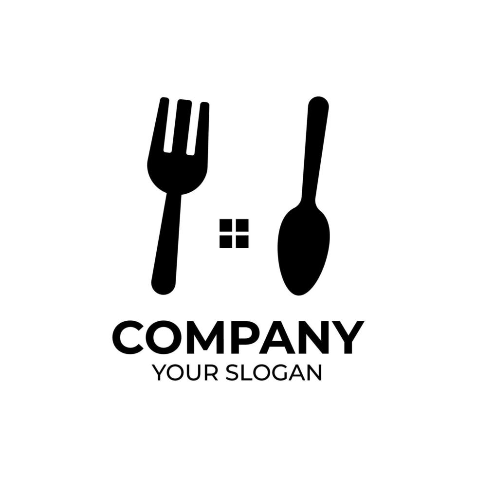 création de logo de nourriture de cuisine vecteur