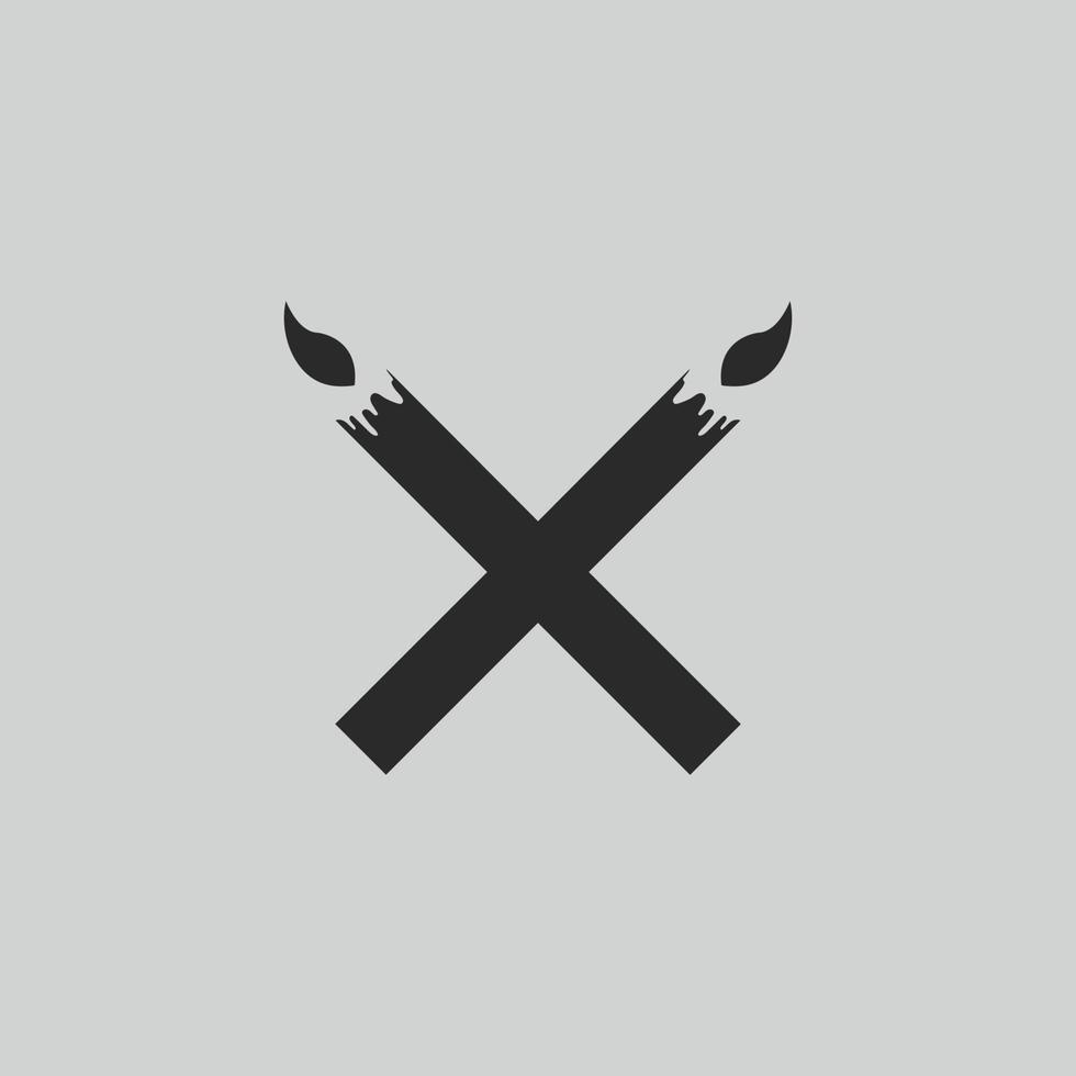 lettre initiale logo x bougie logo design vecteur icône modèle