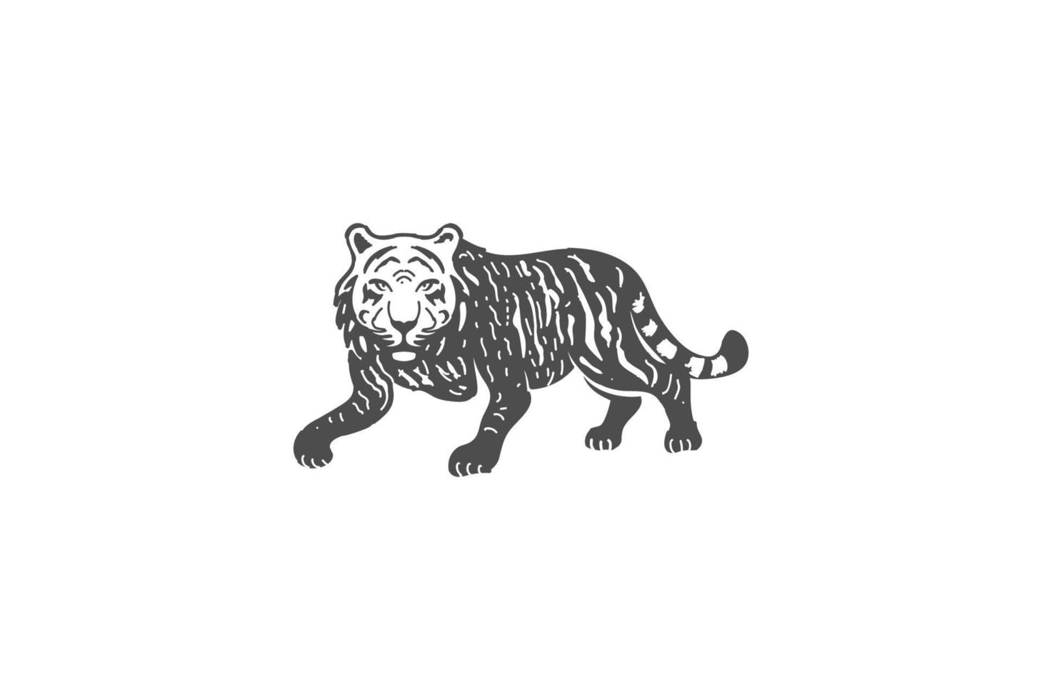 vecteur de conception de logo vintage rétro tigre jaguar léopard puma