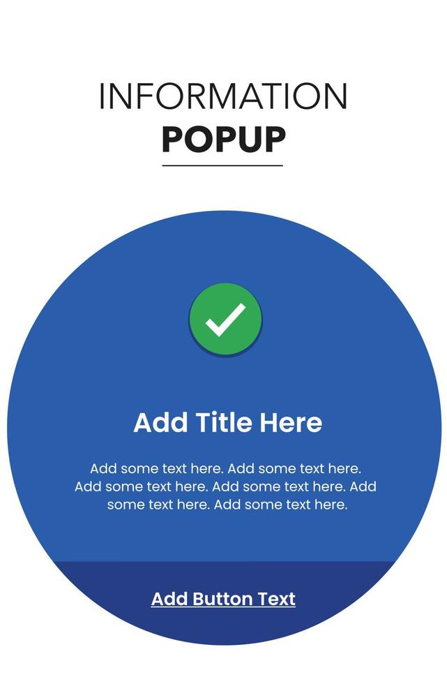 conception de popup d'informations circulaires pour le web et l'application vecteur