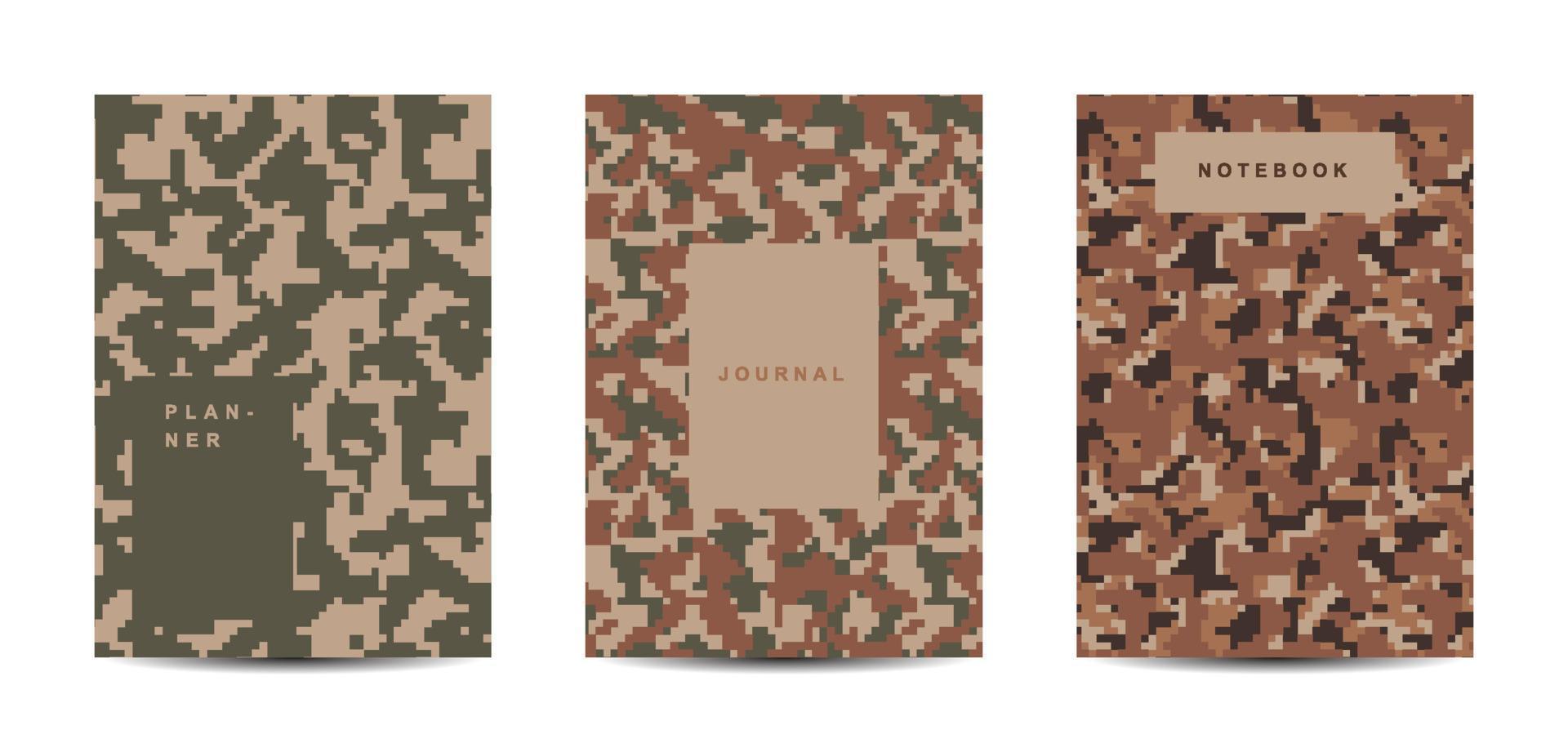 cahier à couverture abstraite camouflage militaire et armée vecteur