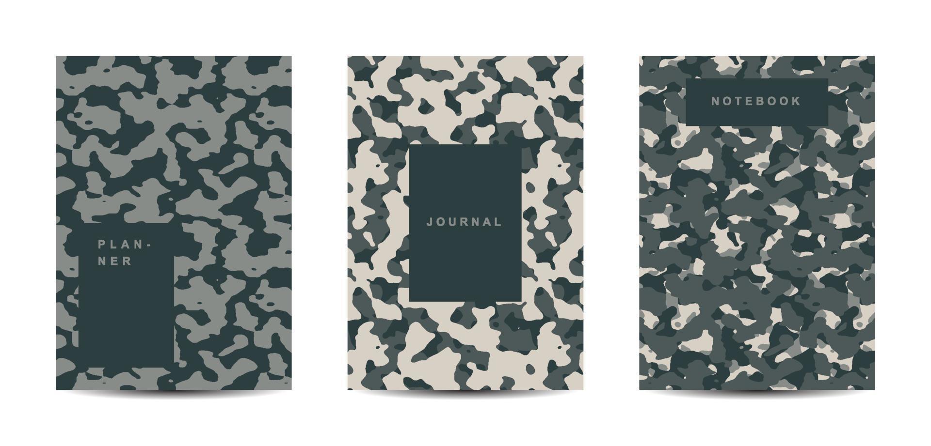 cahier à couverture abstraite camouflage militaire et armée vecteur