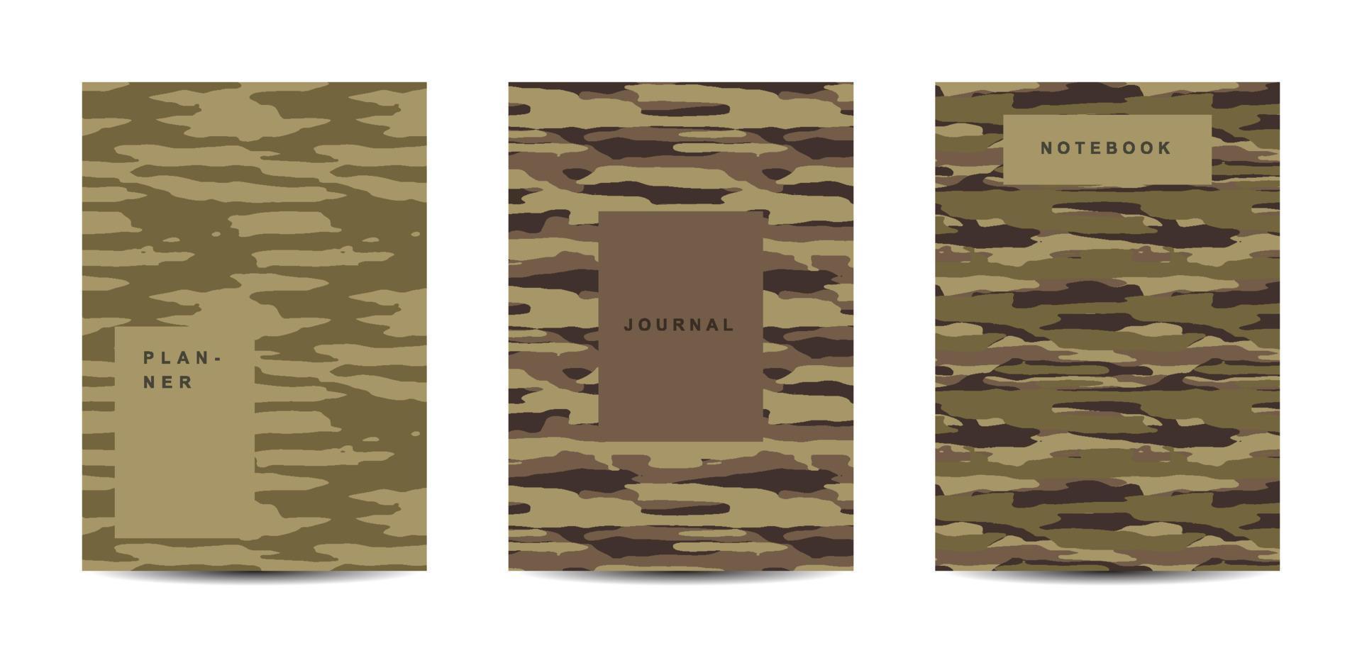 cahier à couverture abstraite camouflage militaire et armée vecteur